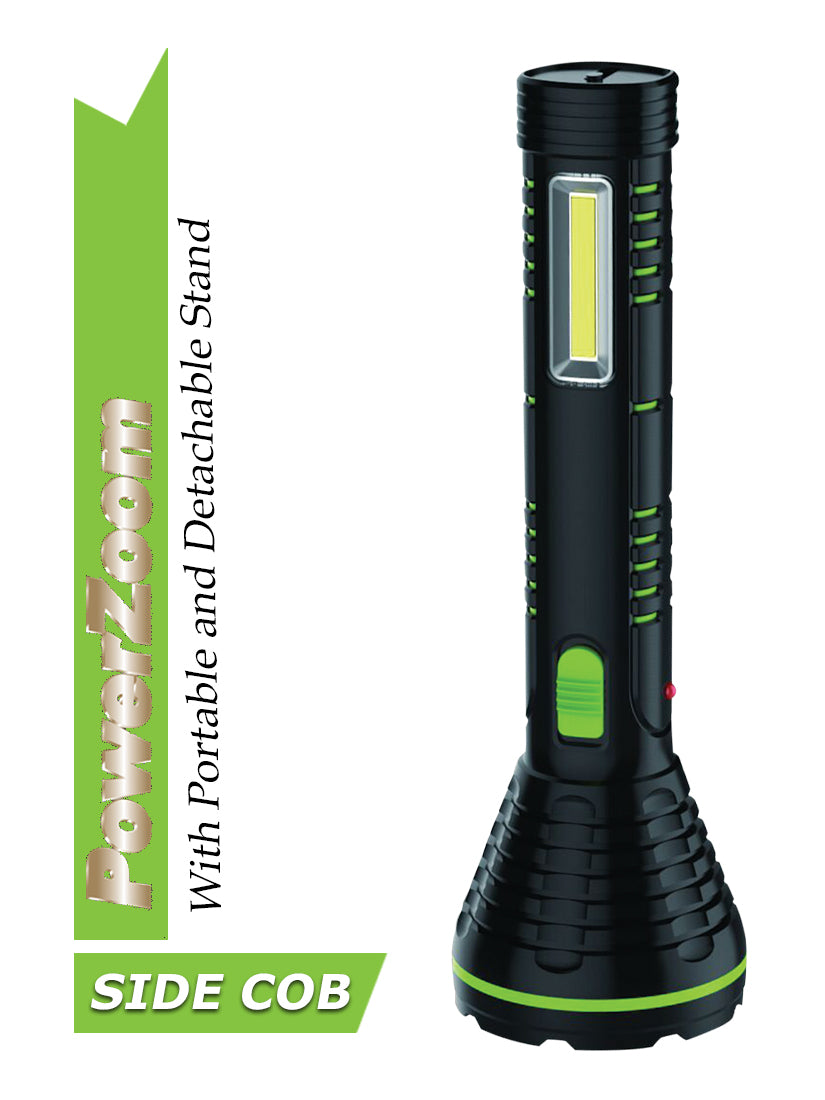 Pick Ur Needs Dual Power 2 in 1 Led 20 Watt Rechargeable Torch Light Long Range with Dual Battery Backup